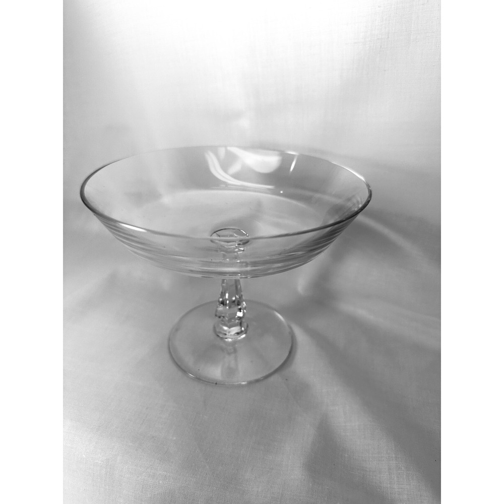 Val St Lambert Handblown Crystal Signed VSL Compote 6 1/4" Pedestal Bowl Dish - Picture 9 of 12